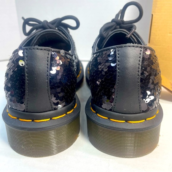 BNIB DR MARTENS 1461 SHIFTABLE SEQUINS LOAFER BLACK/SILVER UK 3 US 5 - Picture 4 of 16